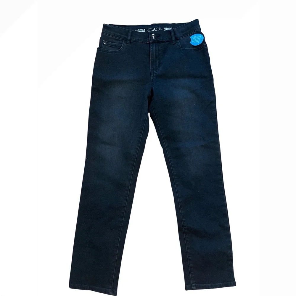 The Children's‎ Place Boys Black Straight Leg Stretch Jeans Size 12 NWT
